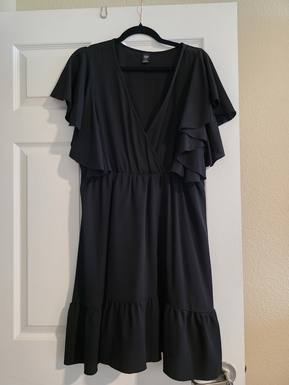 Black Ruffle Sleeve Dress